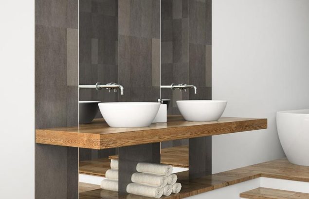 Salle de bain nature bois