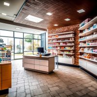 Produits sur les étagères d'un magasin, intérieur d'un commer