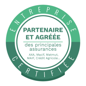 Badge entreprise partenaire et agréée des principales assurances Badge entreprise partenaire agréée